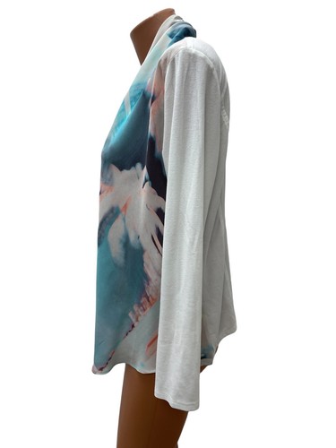 MARC CAIN Size M Jacket Cardigan Sweat Jacket Multicolored Waterfall Silk - Picture 2 of 7
