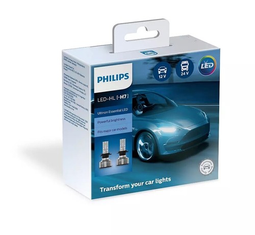 Lampade led h7 Philips Ultinon Essential HL 6500K 12V 24V auto moto 11972UE2X2 - Foto 5 di 5