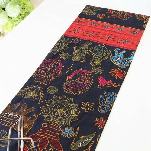 Ethnic Style Auspicious Elephant Table Runner Tasseled Edge Totem Tablecloth EAN - Picture 6 of 9