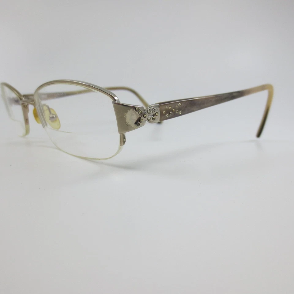 Marco de gafas Geoffrey Beene para mujer pulido dorado medio borde ovalado 52-18-135 Foto 2 de 4