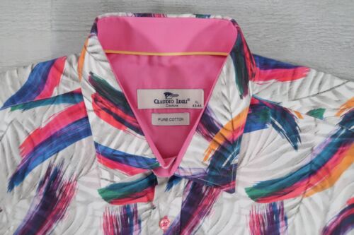 Camisa Claudio Lugli Couture Pincel Estampado Completo Manga Larga Para Hombre Talla XL - Imagen 8 de 9