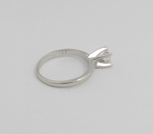 1/3CT Natural Princess Diamond Solitaire Engagement Wedding Ring 14K White Gold - Picture 10 of 13