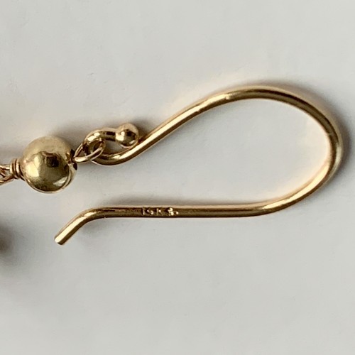 Single 14K Gold Earring Amethyst Briolette Drops Dangle 42mm Long Hook 14ct 585 - Picture 7 of 7