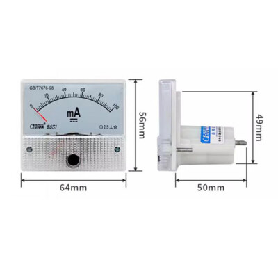 1PCS New 85C1 DC Milliammeter Pointer AMP Panel Meter DC 0-100mA