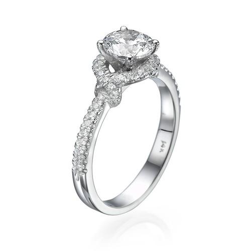 1 1/2 Carat Bridal Round Cut Diamond Engagement Ring F/VS2-SI1 14K White Gold - Picture 2 of 7