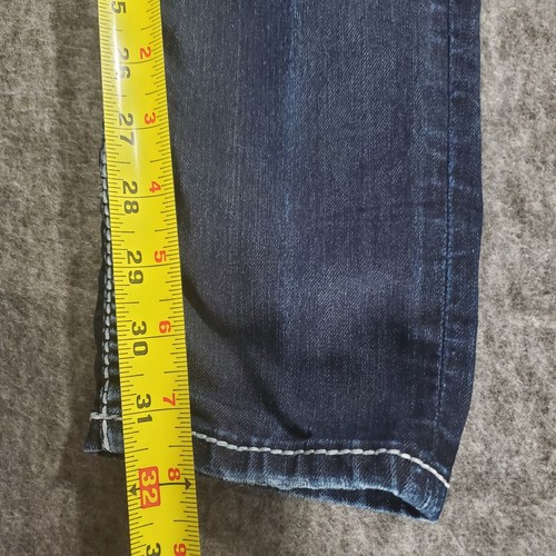 Jeans plateados para mujer 28 Aiko ajustados 28x32 azul lavado oscuro denim - Imagen 9 de 14