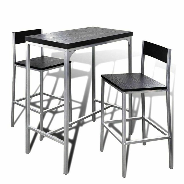 vidaXL Set Tavolo da Pranzo e Sedie Cucina Sala Colazione 7 Pezzi Nero