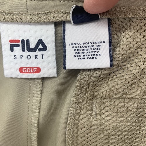 FILA Sport Golf Mens Bermuda Shorts Size 38 Flat Front Beige Pockets Classic - Picture 9 of 12