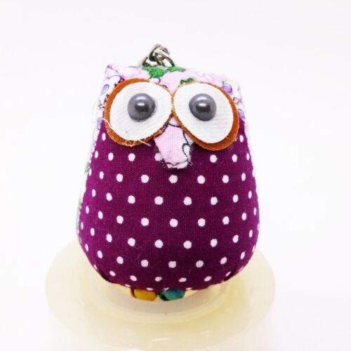 Owl Keyring V.7 Hand Sewing Doll Charm Cute Keychain Animal Lover Vintage Gift - Picture 1 of 3