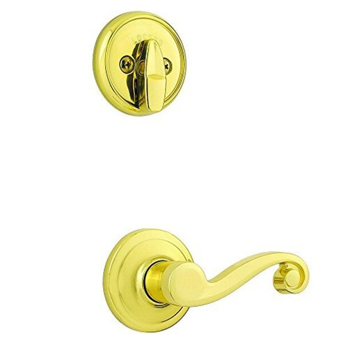 Kwikset Lido Polished Brass Interior Pack Handleset Left or Right Hand (966LL 3) - Picture 3 of 3