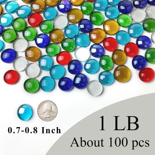 100 Pcs Glass Gem Stones for Aquarium, Decorative Glass Rocks for Vase Filler - Picture 7 of 7