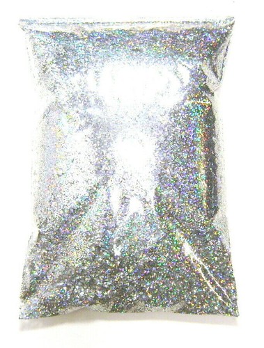 1 lb Holographic Silver Jewels .025" Large Metal Flake - Paint Additive (454g) - Picture 2 of 6