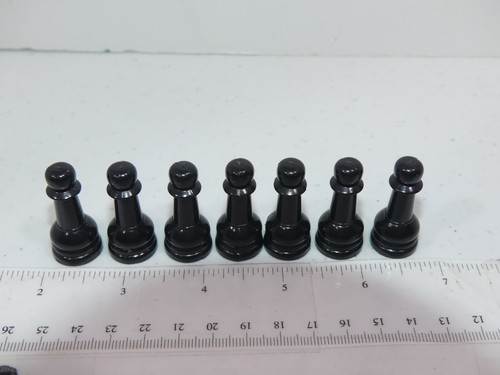 Lot of 7 Replacement Chess Board Black Plastic Pawn Parts Only - Picture 2 of 2