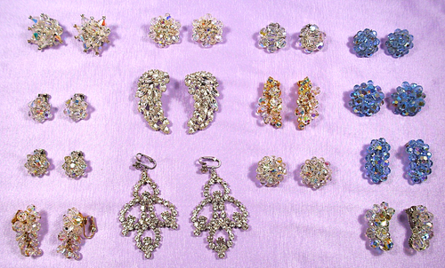Vintage ☆ Lot of 14 ☆ Unbranded ☆ Earrings ☆ Dangle ☆ Clip-On ☆ Screw ☆ L@@K!