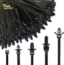 160Pcs Universal Nylon Push Mount Cable Zip Tie, Self Locking Cable Strap,Heavy