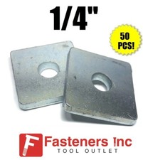 (QTY 50) 1/4" X 1-5/8" X 1-5/8" Square Washers for Unistrut Channel #4600 P1062
