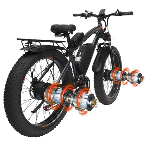 GUNAI 2000W 48V23AH Dual Motor Electric Bike, 70-130KM, Hydraulische Ölbremsen - Bild 13 von 17