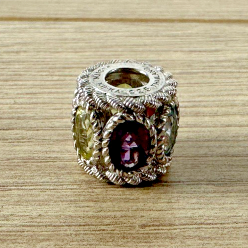 Judith Ripka 925 Silber mehrere Edelsteine Plättchen Armband Charm Neu ohne Etikett - Bild 3 von 7