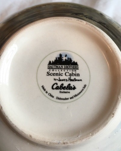 Cabela’s Scenic Cabin James Hautman Bowl Soup Lake Northwoods Trees Chip - Picture 8 of 12