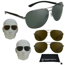 Pilot Aviator Polarized Bifocal Sunglasses Readers Men Women