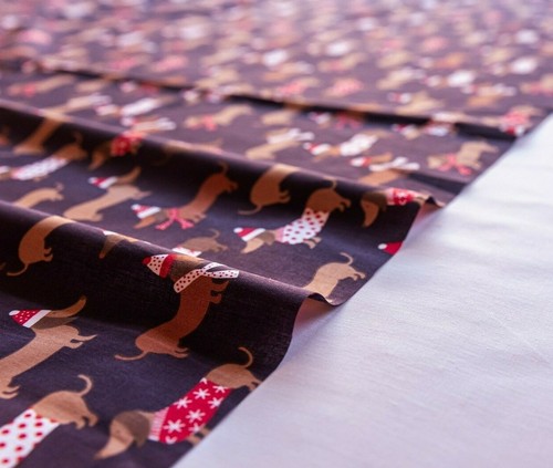 Christmas Fabric Polycotton PER METRE Reindeer Tree Stocking Snowflake CLEARANCE - Picture 17 of 105