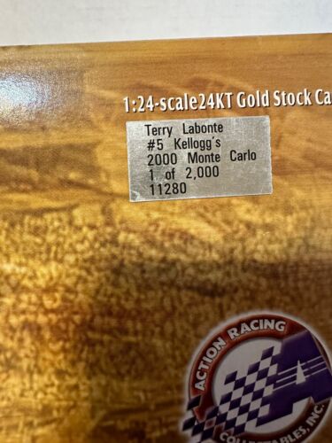 Auto stock vintage fan da corsa da collezione Terry Labonte #5 Kellogg's oro 24 carati - Foto 6 di 6