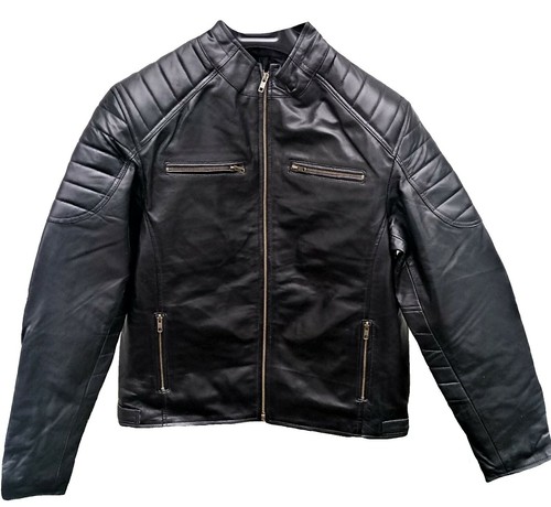 Mens Leather Fashion Jacket Riding Styled Soft Winter Real Leather Jacket - Bild 1 von 3