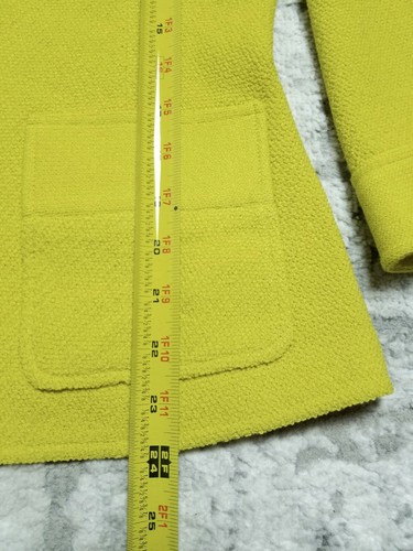 ST JOHN Spring Jacket Size 4 Yellow Stretch Knit Blazer Suit Coat USA Women's - Picture 10 of 13