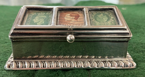 Viktorianisches dreifaches Briefmarkenetui aus Sterlingsilber. 1900 Birmingham Henry Matthews 70g - Bild 2 von 13