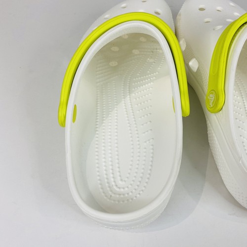 Croc Classic Men's Women's Baya Clogs White W/Green Pop Strap Unisex SIZE M7 W9 - Picture 4 of 9