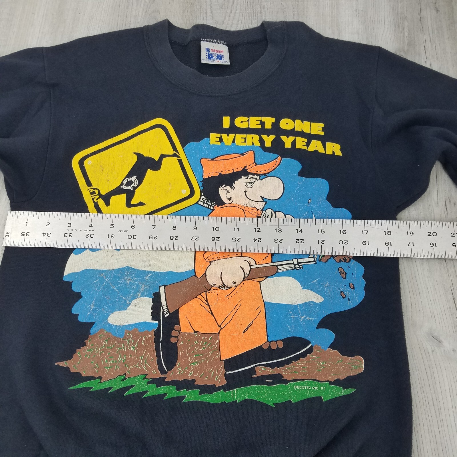 Vintage 90s Decotex Mens Sz M  Graphic Sweatshirt Americas Finest USA