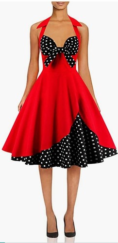 Womens 1950s Retro Rockabilly Princess Cosplay Dress Floral 50's Party Gown - Picture 3 of 7