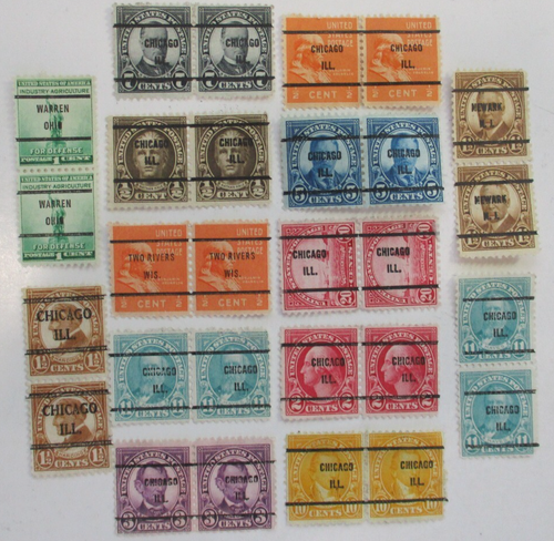 PRECANCEL (14) DIFFERENT PRECANCEL PAIRS" PSS#MIXED
