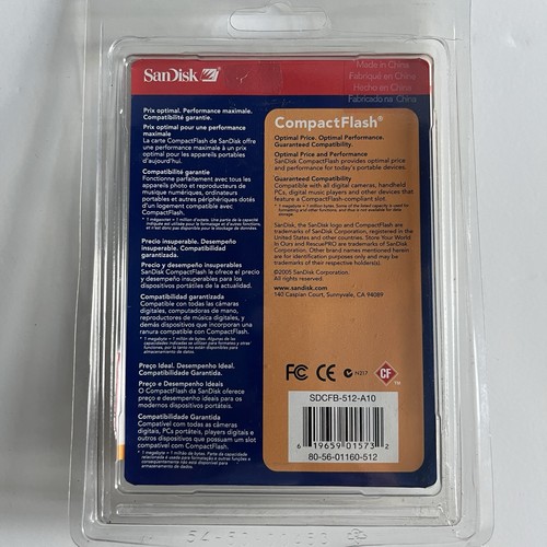 SanDisk 512 MB CompactFlash Memory Card (SDCFB-512-A10) - Picture 3 of 4
