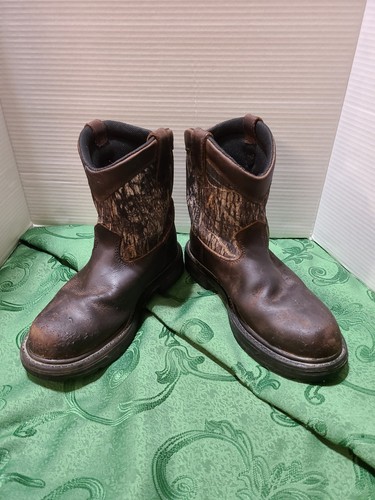 Rocky Ride Wellington Leather& Camo Boys Sz 6 Outdoor Gear Boots Waterproof - Picture 4 of 17