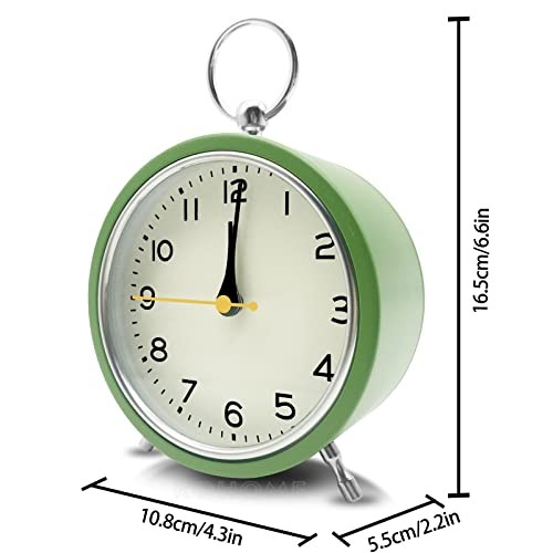 Small Alarm Clock, Silent Non Ticking Quartz Movement, Hanging Modern Metal - Picture 3 of 7