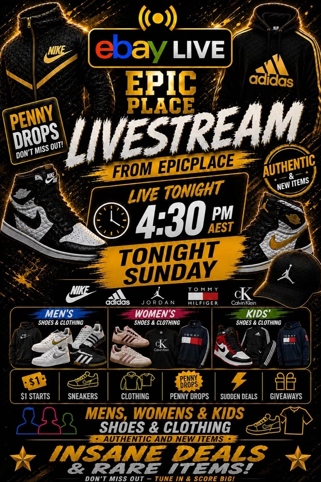 🔥EpicPlace - LIVESTREAM | NEW ARRIVALS | Sneakers and Clothing | $1 Starts