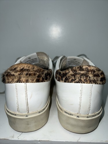 Golden Goose Hi Star D Low Top Sneakers White Green Star Cheetah Heel Sz 9.5 /40 - Picture 5 of 22