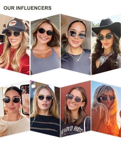 SOJOS Retro Oval Sunglasses for Women, UV400 Protection, Silver-Gray - Picture 2 of 10
