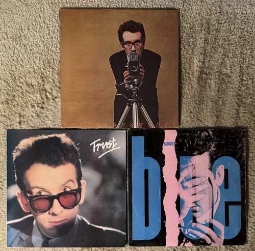 Elvis Costello Lot of 3 Vinyl Record LPs - This Years Model  Trust  Almost Blue