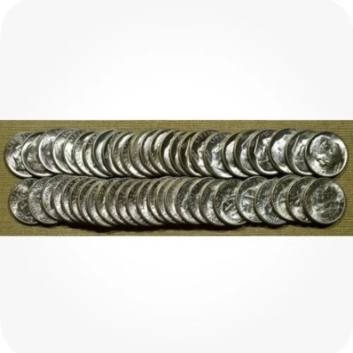 Roll of 50 Choice to GEM BU 1953-S Roosevelt 90% Silver Dimes