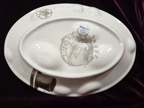 Homer Laughlin Ben Capper Lucky Brand Transferware Bubble Platter 12X8" OAK - Picture 2 of 12