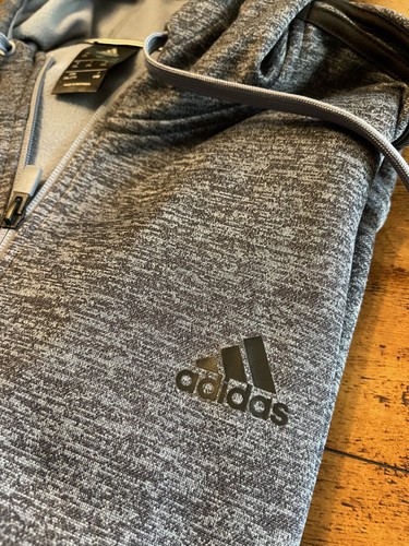 ADIDAS FLEECE JACKE HOODIE GRAU SCHWARZ STREIFEN FULL ZIPPER TASCHEN HERREN 3XL NEU - Bild 6 von 10