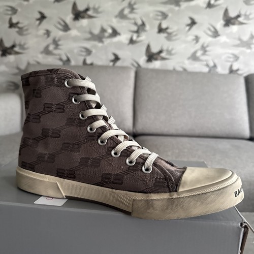 Balenciaga Paris Sneaker High Top BB Monogram Größe 8 EU 42 UVP 600£ Grau/Braun - Bild 19 von 21