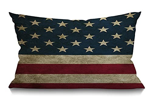 American Flag Pillow,Home Decorative Throw Pillow Cover Vintage USA Flag - Bild 1 von 5