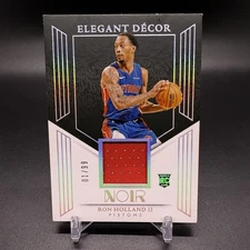 #/99! 🚨2024-25 Panini Noir Ron Holland II RC Elegant Decor Rookie Patch Relic