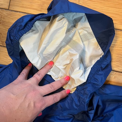 REI Jacket Youth Medium 10 12 Blue Full Zip Hooded Kids Rain Shell Nylon - Picture 7 of 11