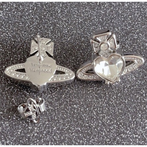 Vivienne Westwood ARIELLA Herz Kristall Kugel Ohrstecker Silberfarben Neu ohne Box - Bild 3 von 3