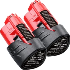 2 Pack 12V 2.0Ah for Milwaukee M-12 Lithium-ion Battery 48-11-2425 48-11-2420