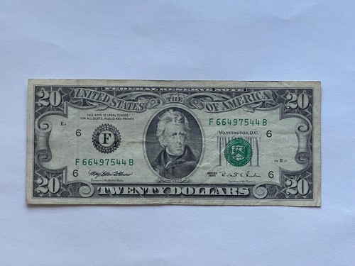 $20 Twenty Dollar Bill Federal Reserve Note 1995 Atlanta F Block  NICE Money  - Picture 1 of 3